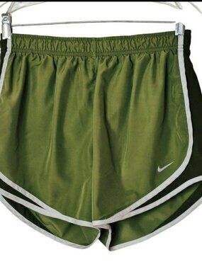 Nike Dri-Fit Womens Shorts L Green Athletic Running Lightweight Breathable Sport